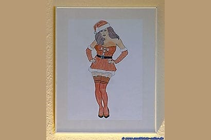 Artwork Sexy Weihnachtsfrau in rot